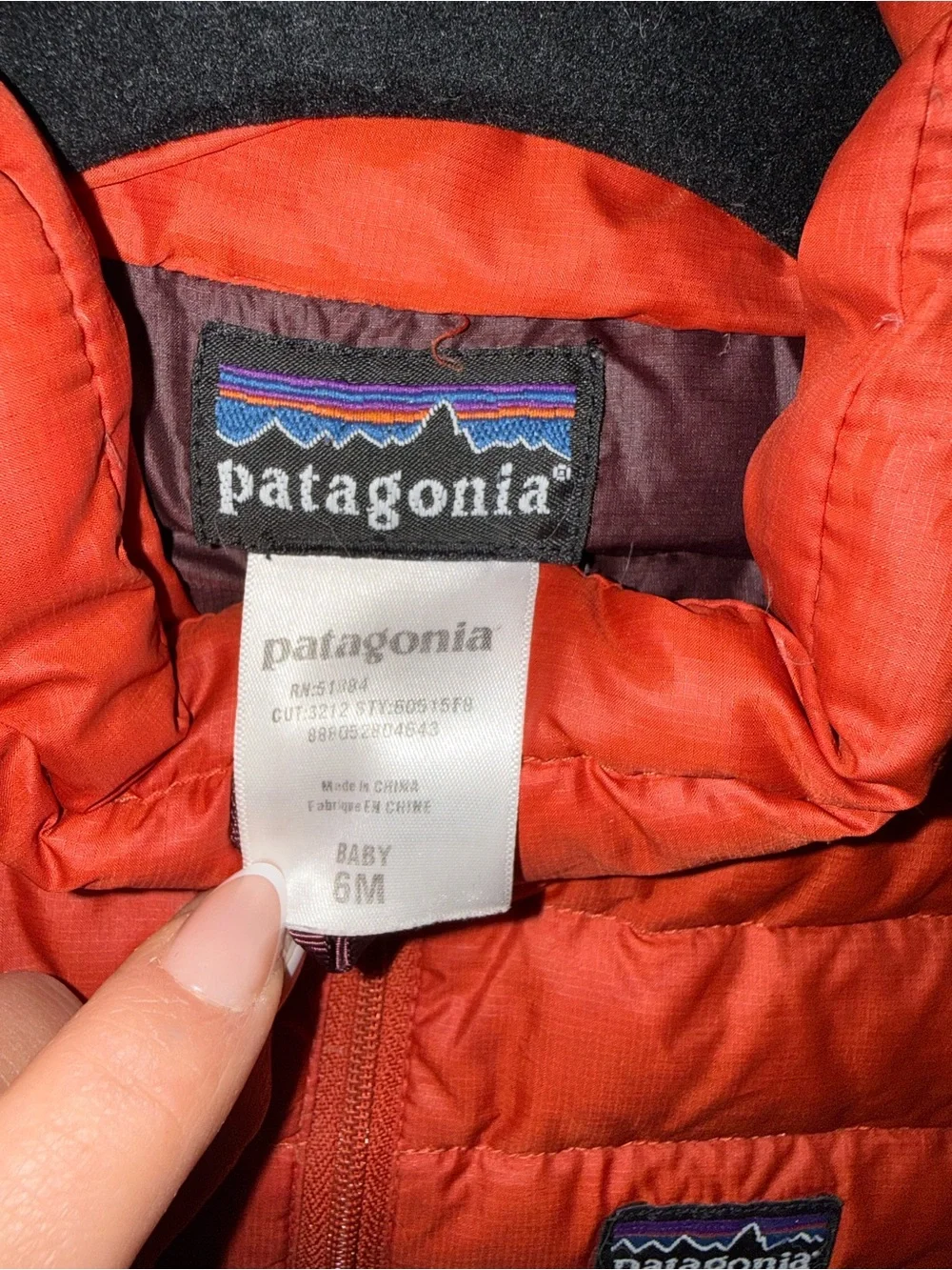 Patagonia Orange-Red Baby Puffer Jacket
